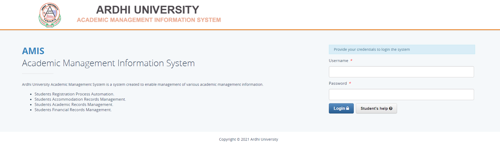 Ardhi University Academic Management Information System