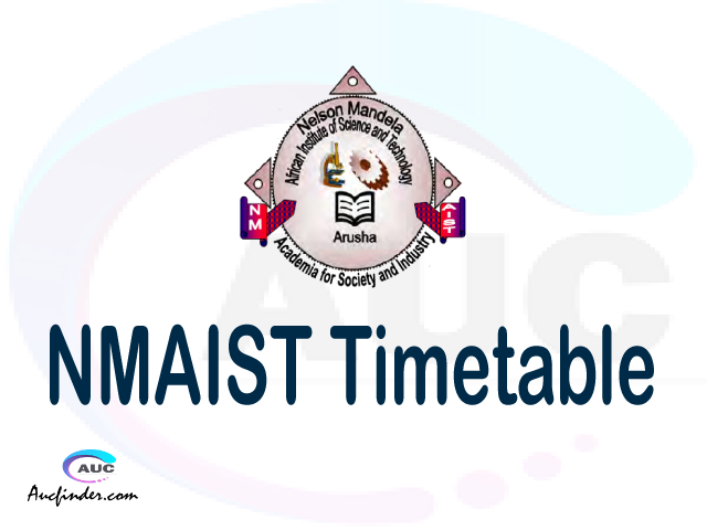NMAIST timetable, NMAIST timetable second semester, SIS NMAIST timetable semester 2, Second Semester time table, second semester time table,