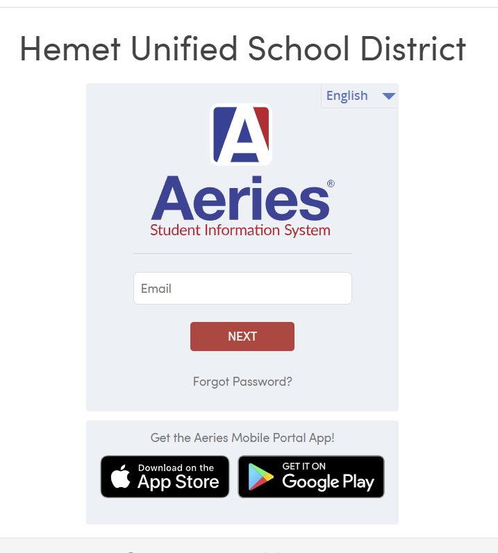 Screenshot of the Aeries Portal login page, featuring the Aeries logo, username and password input fields, and a 'Sign In' button, on a clean and user-friendly interface