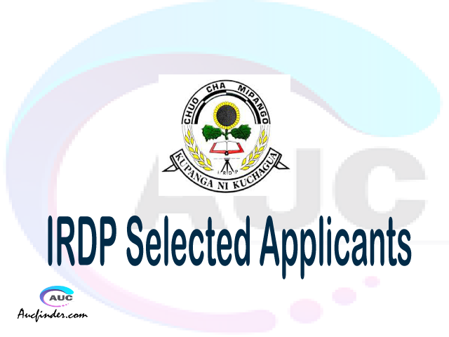 IRDP selected applicants 2021/22 pdf, Majina ya waliochaguliwa Institute of Rural Development Planning, Institute of Rural Development Planning selected applicants, Institute of Rural Development Planning IRDP Selected candidates 2021, Institute of Rural Development Planning IRDP Selected students