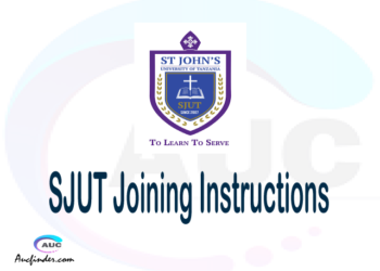 SJUT joining instruction pdf SJUT joining instruction pdf SJUT joining instruction Joining Instruction SJUT St. John’s University of Tanzania joining instructions