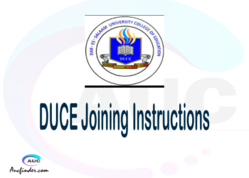 DUCE joining instructions pdf DUCE joining instructions pdf DUCE joining instruction Joining Instruction DUCE Dar es Salaam University College of Education joining instructions