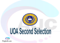 Find UOA second selection - UOA second round selected applicants - UOA second round selection, UOA selected applicants second round, UOA second round selected students