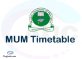MUM timetable, MUM timetable second semester, STAR MUM timetable semester 2, Second Semester time table, second semester time table,