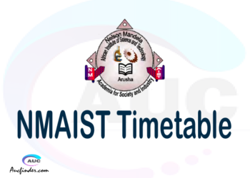 NMAIST timetable, NMAIST timetable second semester, SIS NMAIST timetable semester 2, Second Semester time table, second semester time table,