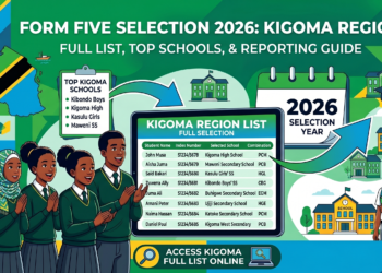 Form Five Selection 2026 Kigoma Region: Full List, Top Schools & Reporting Guide