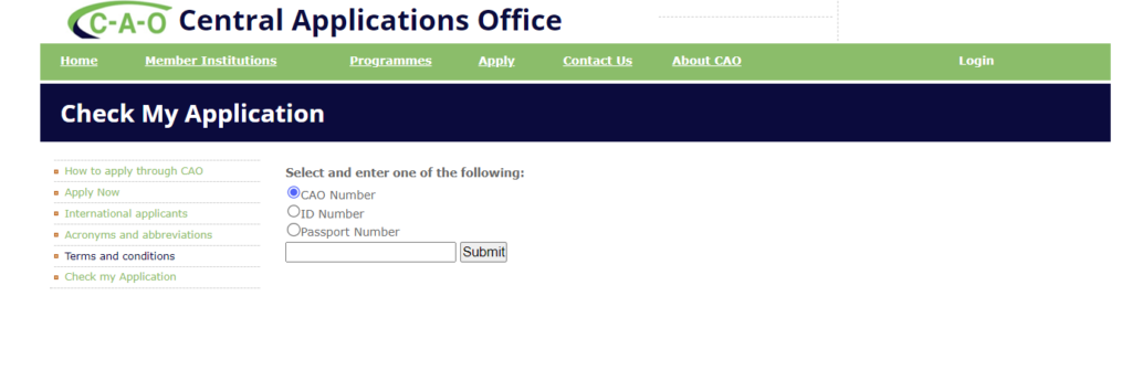 How to Check the DUT Application Status VIA Central Applications Office (CAO)