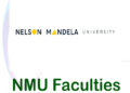 Nelson Mandela University NMU faculties